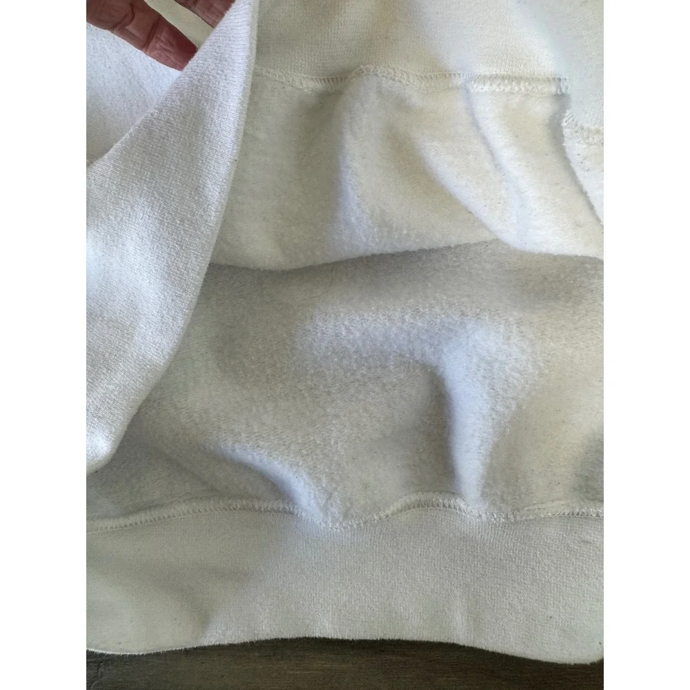 Gildan Heavy Blend White F Graphic Logo Crewneck Sweatshirt Collab Sleeve Mens L - Picture 6 of 12
